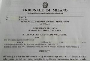 sentenza omicidio colposo - circolazione stradale